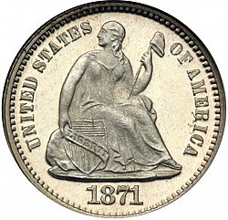 nickel 1871 Large Obverse coin