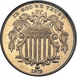 nickel 1872 Large Obverse coin