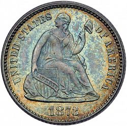 nickel 1873 Large Obverse coin