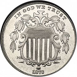 nickel 1873 Large Obverse coin