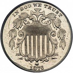 nickel 1876 Large Obverse coin