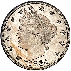 nickel 1884 Large Obverse coin
