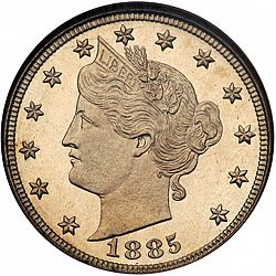 nickel 1885 Large Obverse coin