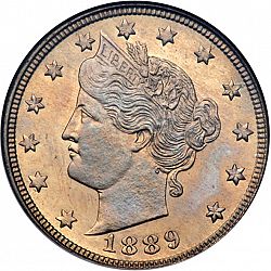 nickel 1889 Large Obverse coin