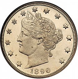 nickel 1890 Large Obverse coin