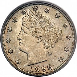 nickel 1896 Large Obverse coin