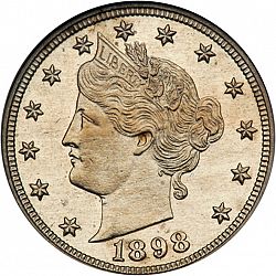 nickel 1898 Large Obverse coin