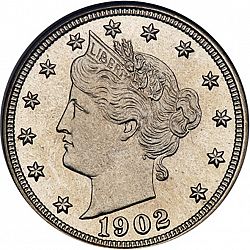 nickel 1902 Large Obverse coin