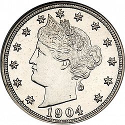 nickel 1904 Large Obverse coin