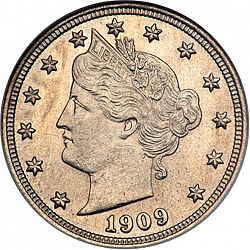 nickel 1909 Large Obverse coin