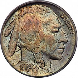 nickel 1918 Large Obverse coin
