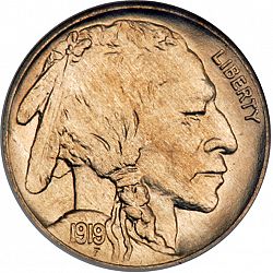 nickel 1919 Large Obverse coin