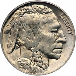 nickel 1928 Large Obverse coin