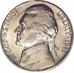 nickel 1941 Large Obverse coin