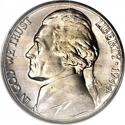 nickel 1944 Large Obverse coin
