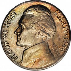 nickel 1946 Large Obverse coin