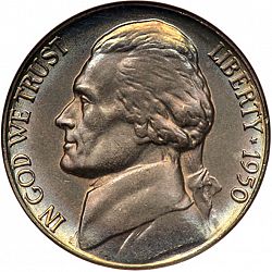 nickel 1950 Large Obverse coin