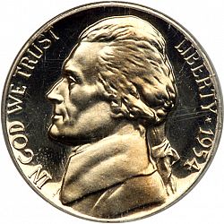 nickel 1954 Large Obverse coin