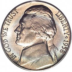 nickel 1958 Large Obverse coin