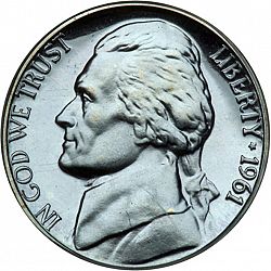 nickel 1961 Large Obverse coin