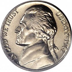 nickel 1961 Large Obverse coin