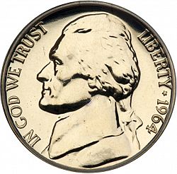 nickel 1964 Large Obverse coin