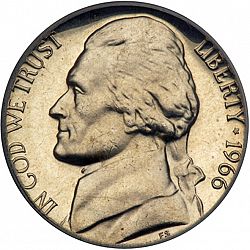 nickel 1966 Large Obverse coin