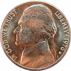 nickel 1976 Large Obverse coin