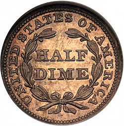 nickel 1854 Large Reverse coin