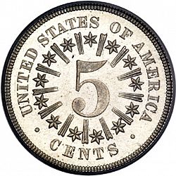 nickel 1866 Large Reverse coin