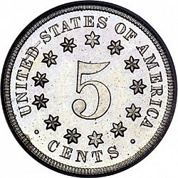 nickel 1869 Large Reverse coin