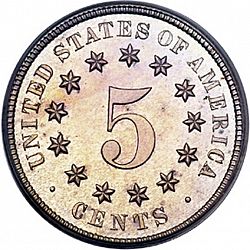 nickel 1871 Large Reverse coin