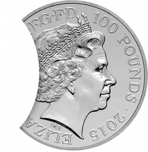 £100 Obverse Image minted in UNITED KINGDOM in 2015 (1971-up  -  Elizabeth II - Decimal Coinage)  - The Coin Database