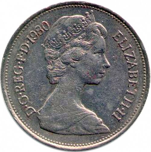 10p Obverse Image minted in UNITED KINGDOM in 1980 (1971-up  -  Elizabeth II - Decimal Coinage)  - The Coin Database