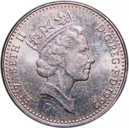 10p Obverse Image minted in UNITED KINGDOM in 1992 (1971-up  -  Elizabeth II - Decimal Coinage)  - The Coin Database