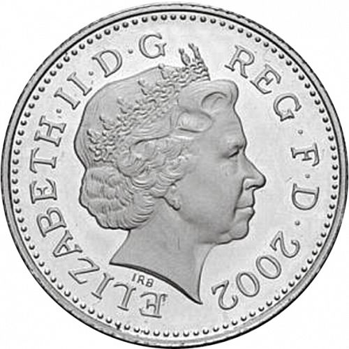 10p Obverse Image minted in UNITED KINGDOM in 2002 (1971-up  -  Elizabeth II - Decimal Coinage)  - The Coin Database