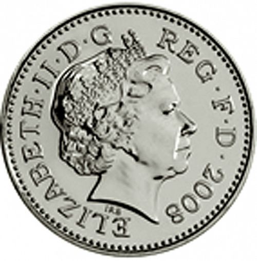 10p Obverse Image minted in UNITED KINGDOM in 2008 (1971-up  -  Elizabeth II - Decimal Coinage)  - The Coin Database