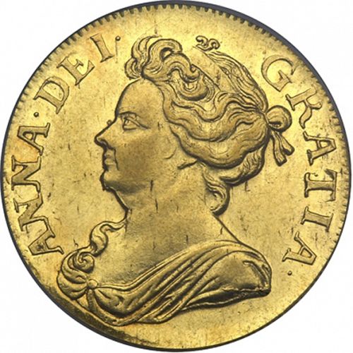 Guinea Obverse Image minted in UNITED KINGDOM in 1709 (1701-14 - Anne)  - The Coin Database