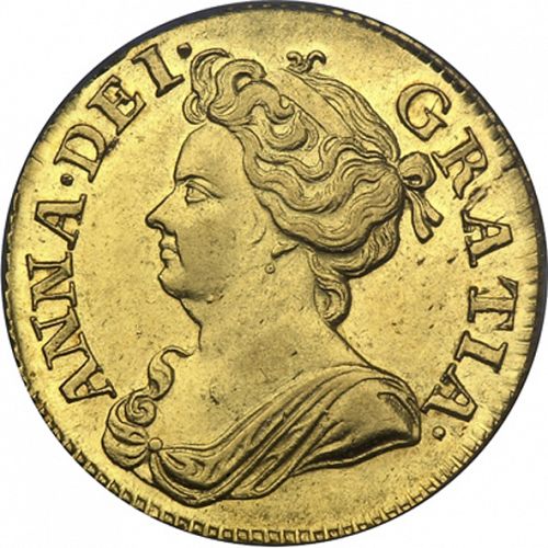 Guinea Obverse Image minted in UNITED KINGDOM in 1714 (1701-14 - Anne)  - The Coin Database