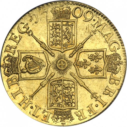 Guinea Reverse Image minted in UNITED KINGDOM in 1709 (1701-14 - Anne)  - The Coin Database