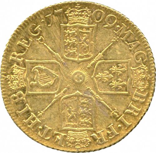 Guinea Reverse Image minted in UNITED KINGDOM in 1709 (1701-14 - Anne)  - The Coin Database