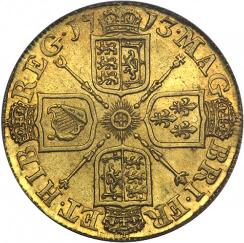Guinea Reverse Image minted in UNITED KINGDOM in 1713 (1701-14 - Anne)  - The Coin Database