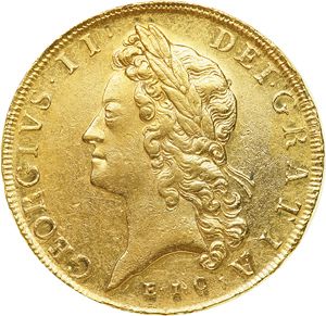 Guinea Obverse Image minted in UNITED KINGDOM in 1729 (1727-60 - George II)  - The Coin Database