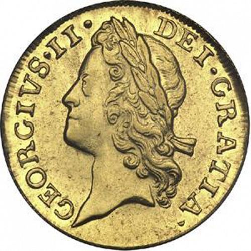 Guinea Obverse Image minted in UNITED KINGDOM in 1736 (1727-60 - George II)  - The Coin Database