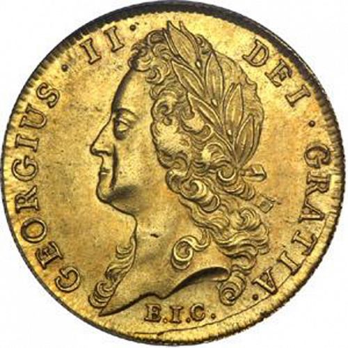 Guinea Obverse Image minted in UNITED KINGDOM in 1739 (1727-60 - George II)  - The Coin Database