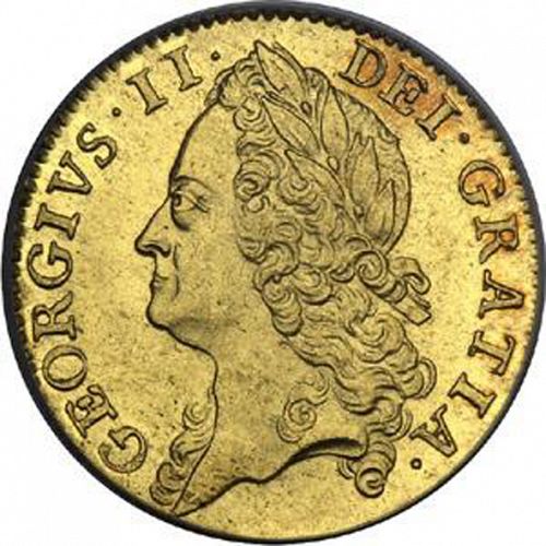 Guinea Obverse Image minted in UNITED KINGDOM in 1746 (1727-60 - George II)  - The Coin Database