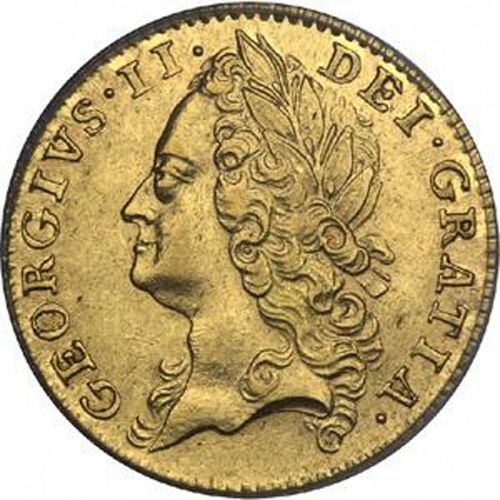 Guinea Obverse Image minted in UNITED KINGDOM in 1750 (1727-60 - George II)  - The Coin Database
