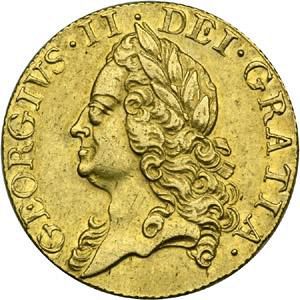 Guinea Obverse Image minted in UNITED KINGDOM in 1751 (1727-60 - George II)  - The Coin Database