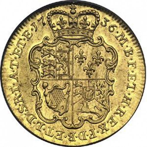 Guinea Reverse Image minted in UNITED KINGDOM in 1736 (1727-60 - George II)  - The Coin Database