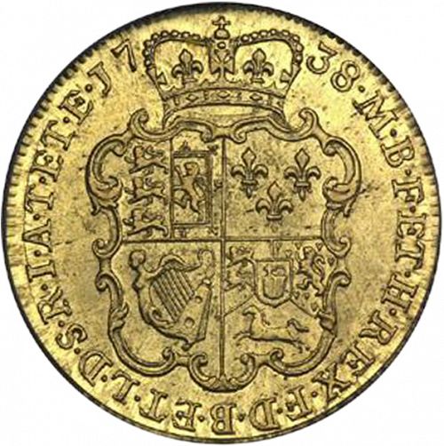 Guinea Reverse Image minted in UNITED KINGDOM in 1738 (1727-60 - George II)  - The Coin Database